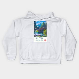 Vintage GWR travel poster The Glorious Thames. Kids Hoodie